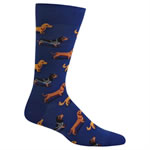Mens Dark Blue Dachshund Socks