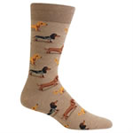 Mens Hemp Colored Dachshund Socks