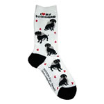 I Love My Dachshund heart Socks Black/tan