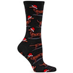 Dachshund Santa Socks Black