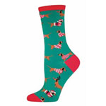 Santa And Wiendeer Socks In Green